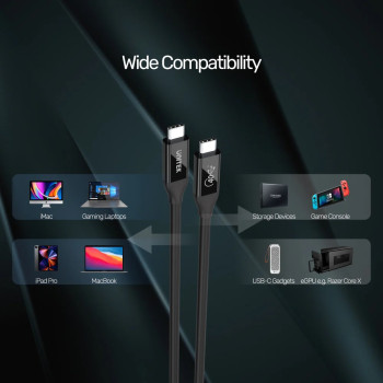 UNITEK USB4 THUNDERBOLT KABLO 0.8MT(C14100BK-0.8M)